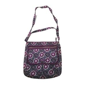 Vera Bradley Zip Hipster Crossbody Bag Lilac Medallion Purple Floral Lightweight